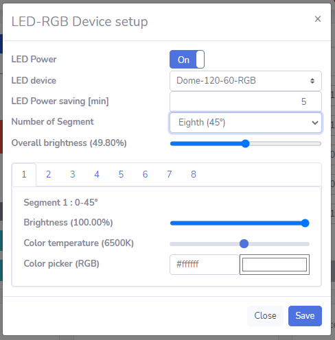 LED-RGB device setup